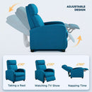 Blue Fabric Recliner Chair For Living Room Comfort