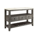 Merel - Server - White Marble Top & Gray Oak