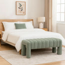 42.5 Inches Upholstered Ottoman Bench Boucle Fabric