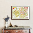 Vintage Map of Rhaetia 1665