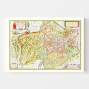 Vintage Map of Rhaetia 1665