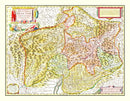 Vintage Map of Rhaetia 1665