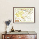 Vintage Map of Haut-Rhin, Switzerland 1665