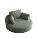 55''L Corduroy Chenille Foam Single Swivel Chair, Fluffy Modern Sleeper, 360 Degree Swivel Chair for Living Room, Bedroom, Lounge and Projection Room