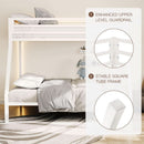 Metal Loft Bunk Bed Twin Over Full Size With Guardrail And Ladder Cream White