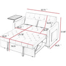 CREAM WHITE VELVET SOFA BED
