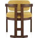 Indoor Upholstered Wood Dining Chair(Set of 2),Yellow+Walnut