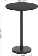 Round Counter height Bar Table Set Industrial Black