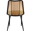 Green Rattan Dining Chairs Set of 4,Boucle Chairs with Natural Cane Back, Upholstered Dining Room Kitchen Chair for Dining Room Kitchen, Living Room