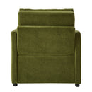 Upholstered Convertible Sleeper Sofa with Adjustable Backrest, Side Pockets, Storage Basket, Green Chenille, 31.5'