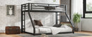Metal Twin XL over Queen Bunk Bed for Teens and Adults,Noise Reduced/No Box Spring Needed, Black