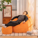 Giant Bean Bag Chair, Oversized Bean Bag Couch for Adults and Kids, Faux Fur Shell-Shaped Large Bean Bag Chair with Filler, Stuffed Big Accent Sofa Chair Floor Sofa for Gaming, Reading