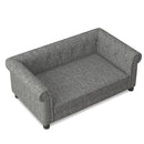 Modern Linen Fabric Light Grey Elevated Pet Bed for Small and Medium Dogs