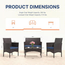 Stylish Four-Piece Outdoor Patio Furniture Set with Cushions