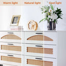 Six Drawer White Dresser With Industrial Steel Base