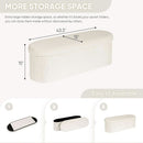 Sherpa Lined Folding Storage Ottoman 43.3 Inch White