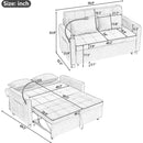 56.9' Loveseat Sofa Pull-out Sofa Bed Sleeper Sofa with a Reversible Backrest Cushion, Side Pockets, Two USB Ports and a Phone Holder for Living Room, Grey