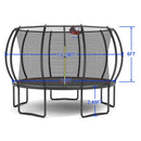 YC 12FT trampoline Pumpkin- ladder-Black Red