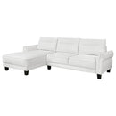 Caspian Upholstered Curved Arm Chaise Sectional Sofa White