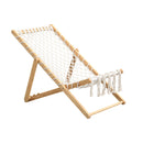 Natural Bamboo Weaving Chair Set with Handwoven Rope for Patio and Living Spaces