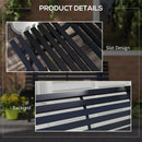 48.5" Garden Bench, Outdoor Patio Bench, Lightweight Aluminum Park Bench with Slatted Seat for Lawn, Park, Deck, Black