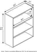 Pasir 3 Tier Open Shelf Bookcase Dark Espresso 31 Inch