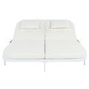 Outdoor Daybed, Patio Rattan Daybed with 5-Position Adjustable Backrest and Removable Cushions & Pillows for Garden, Backyard, Poolside