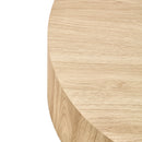 Natural Wood Cylindrical Coffee Table with MDF Material for Living Room, 27.5 Inch Diameter,12 inches high, and MDF material for living room furniture.