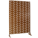 Outdoor & Indoor Privacy Screen Metal Privacy Screen 76' H×48' W, Freestanding Decorative Privacy Screen for Deck Balcony Patio, Privacy Fence Panels for Outside Lawn Garden PS112 BROWN HAMMERTONE