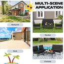 4 Piece Patio Rattan Conversation Set Glass Coffee Table