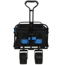 400lbs Collapsible Foldable Wagon Cart, Beach Wagon Utility Cart Utility Wagon Grocery Cart for Camping Shopping Sports Gardening Fishing