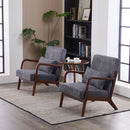 Mid-Century Modern Accent Chair, Arm Chair Living Room Chairs with Pillow Upholstered Reading Chair with Solid Wood Frame &  Living Room Bedroom Balcony (Antique Dark Grey)