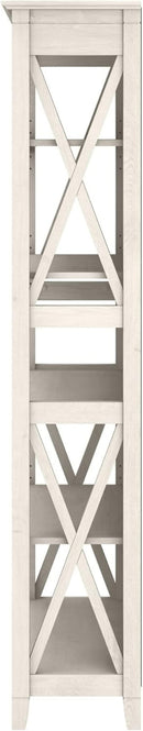 Tall 5 Shelf Bookcase Linen White Oak Modern Farmhouse