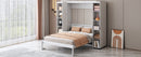 Queen Murphy Bed Wall Bed with Storage Doors, White