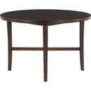 TREXM 5-piece Dining Set, Retro Simple Round Table and 4 Chairs with X-shaped Backrest for Kitchen, Dining Room and Living Room (Espresso)