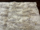 European Rya Shag Rug 6.6 x 9.7, Beige, Fluffy Vintage Area Rug