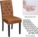 High Back Dining Chairs Set of 2 Retro Brown Parsons