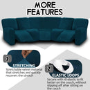 Velvet Seven Piece Sectional Recliner Sofa Cover Deep Teal