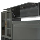 Queen Size Murphy Bed Wall Bed with Sofa , Shelves USB & Light ,Gray