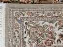 Sino Persian Rug 8x10, Soft Wool, Silk Highlights, Hand Knotted Vintage Carpet, Taupe & Ivory, Floral, Traditional Rug 8 x 10