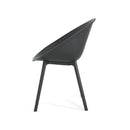 Modern Gable Dining Chair Set of 2 with Weather-Resistant Plastic in Black