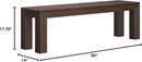 60 Inch Solid Wood Dining Bench Walnut Wirebrush Finish