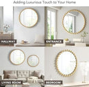 Round Wall Mirror With Gold Metal Frame 27 Inch Entryway
