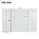 Queen Murphy Bed Wall Bed with Storage Doors, White