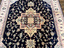 Karastan Rug 8x11 Navy Serapi, Kara Shah Rug, Navy Blue, Vintage Karastan Area Rug Wool Pile Karastan Rug