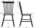 Windsor Spindle Back Dining Chair Armless Black Wood