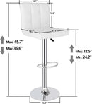 X Large White Adjustable Counter Height Bar Stools Swivel 4 Pack