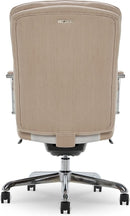 Quilted Leather Executive Office Chair With Lumbar Support Cream