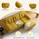 Modern Velvet L-Shaped Sectional Sofa for Living Room or Bedroom, Yellow, 82.6'