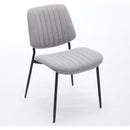 Dining Chairs Set of 2 Modern Retro Linen Chair with Bentwood Back Upholstered Seat Metal Legs Adjustable Foot for Kitchen Dining Room Chairs(Gray Linen)